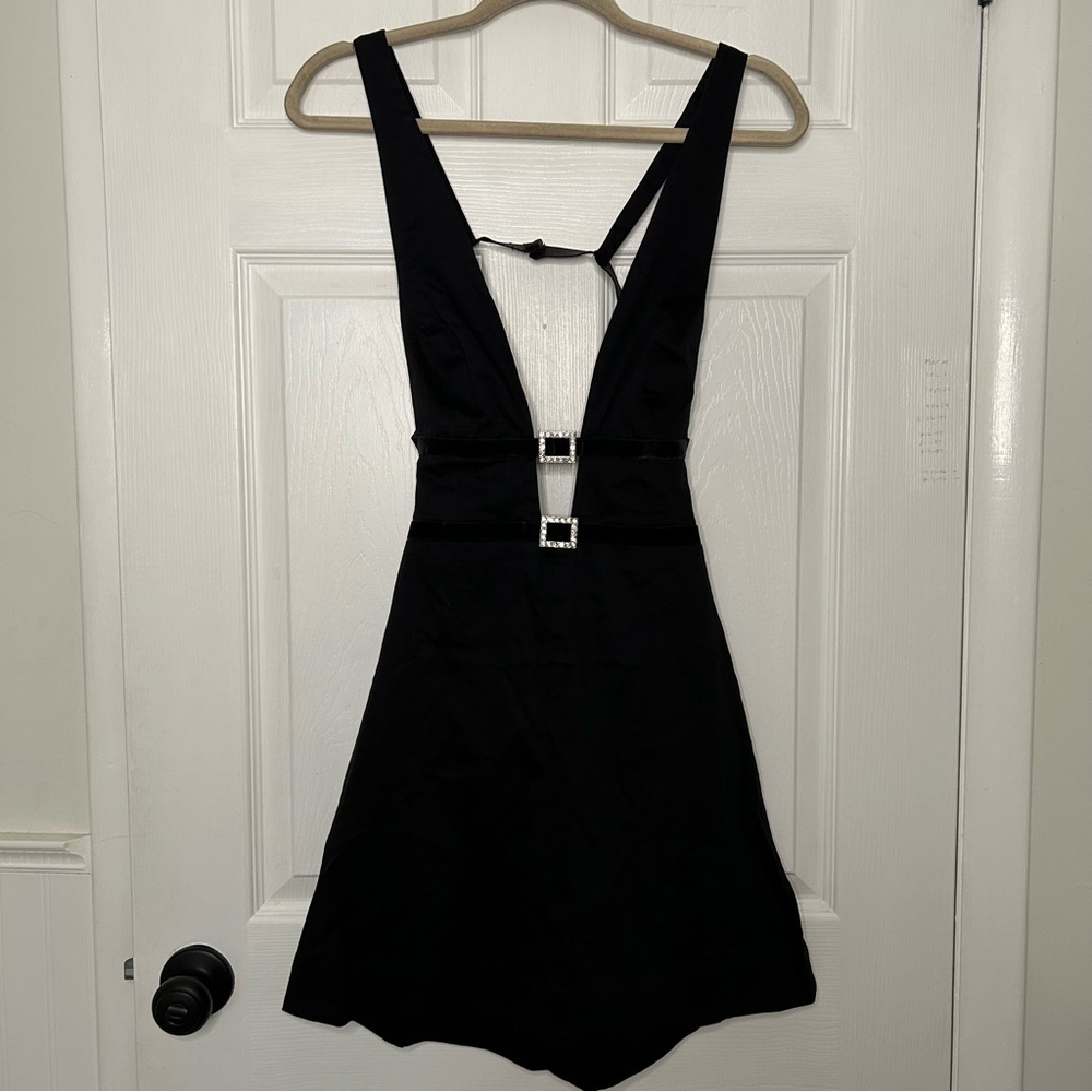 Anthropologie Maeve Glam Buckle Pinafore Mini Dress - Picture 4 of 16